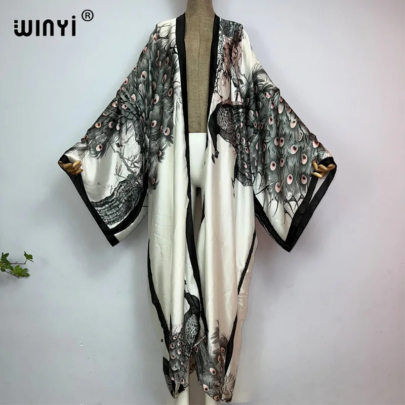 Young Women'S Formal Wear - Кимоно WINYI женское с принтом павлина,