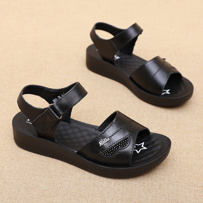 Черные кожаные босоножки с Т-о – обзор и цена Formal Women Daily Wear Sandals