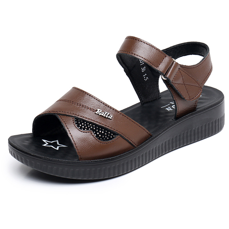 Черные кожаные босоножки с Т-о – обзор и цена Formal Women Daily Wear Sandals